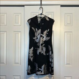 Elegant Black and Silver Floral Dress
